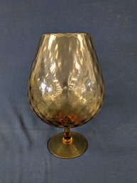 Vintage Oversized Empoli Style Italian Amber Goblet Vase