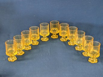 Set Of 11 Yellow Tiffin Franciscan 'Cornsilk' Maderia Glasses