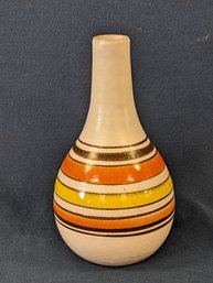 Vintage Aldo Londi For Bitossi Vase In Brown, Orange, And Yellow