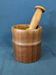 Mid Century Teak Morter And Pestle