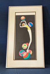 Signed Serigraph 'Girl With Beach Ball' By John Luke Eastman With Certificate Of Authenticity