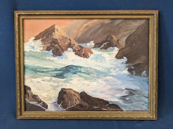 Vintage Oil On Canvas Seascape Painting Signed 'Copeland'