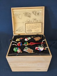 Thomas Pacconi 1900-2000 Collection Of Christmas Ornaments In Wood Box