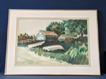 National Award Winning Artist Robert Noreika Watercolor The Boathouse