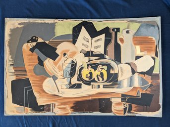 French Artist George Braque 1928 Lithograph 'The Table' Signed In Plate On Heavy Cardstock