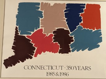 Connecticut 350 Years 1985&1986 Pencil Signed And Numbered Poster