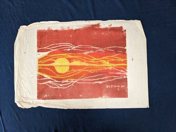 Donald K. Dahlin Woodcut 'Sunrise / Sunset' Out Of The Artist's Portfolio
