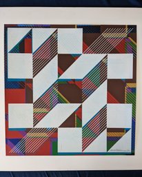Quilted Op Art Lithograph Pencil Signed And Numbered