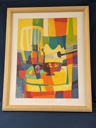 Marcel Mouly 'Guitare Juane' Embossed Lithograph Pencil Signed Limited Edition