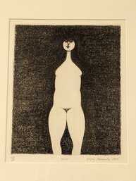 'Nude' Limited Edition Signed Original Etching By Gregory Masurovsky With Associated American Artist Label