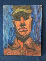 Signed Charles Ramsey, Jr. Outsider Art Military Man Painting