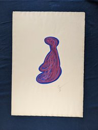 Richard Gangel Crayon And Paint Figure In The Style Of Arp