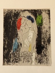 Marc Chagall 'Lovers In Grey' Original Color Lithograph With Roten Gallery Label