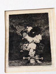 Francisco Jose De Goya Original Etching 'Le Prisonnier D#31' Or 'The Little Prisoner' With Roten Gallery Label