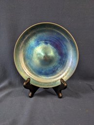 Beautiful Blue Aurene Art Glass Bowl