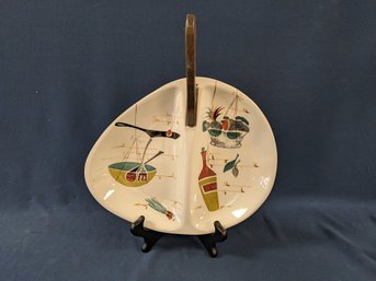 Pation Hand Painted Atomic Design Serving Dish