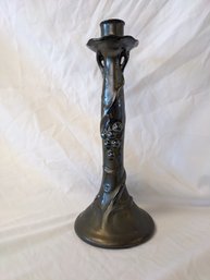 Antique Arts And Crafts Art Pottery Candlestick