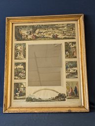 Lemon Gold Frame With Mirror And Thomson's Seasons Mezzotint Published By Laurie & Whittle 1810