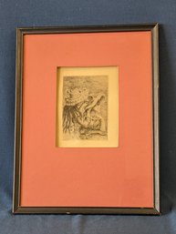 Early Auguste Renoir Original Etching 'Chapeau Epingle' Restrike With Roten Gallery Label