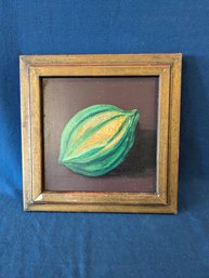 Initialed 'HM' Acorn Squash Vegetable Painting On Board