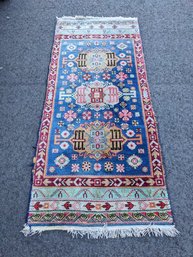 Lovely Blue, Green, And Red Wool Runner