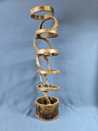 Local Artist Brutalist Torch Cut Welded Steel Sculpture