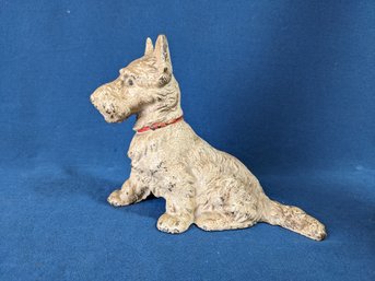 Antique White Scottie Dog Cast Iron Doorstop