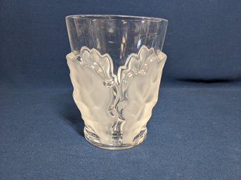 Signed Lalique Oak Leaf Tumbler / Vase