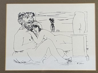 Vintage Picasso Lithograph 'Sculptor At Rest With His Model' From Vollard Suite