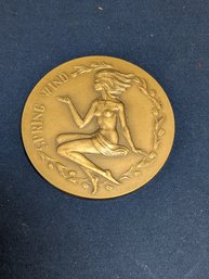 Vintage 1974 Laszlo Ispanky Society Of Medalists Medallion 'Spring Wind'