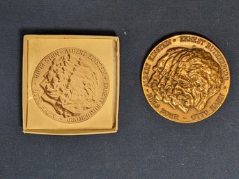 1971 Medallion Hal Reed ALBERT EINSTEIN, ERNEST RUTHERFORD, NIELS BOHR, OTTO HAHN UNLEASHING TH