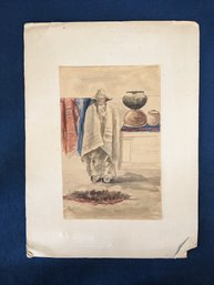 Signed 'Hall' Mexico 1882 Watercolor Painting 'Jauan Or Juan'