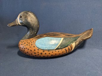 Beautifully Painted Duck Decoy (Blue Teal Wing?) W/ $750 Price Tag