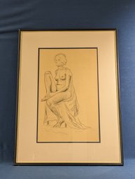 Accomplished Nude Female Drawing Signed And Dated