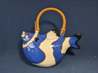 1984 'Animals & Co' Rare Bright Blue Fish Tea Pot Numbered
