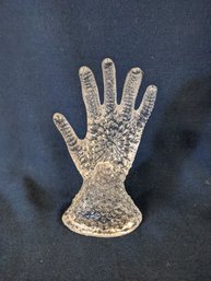 Victorian Style Clear Glass Hand Figurine