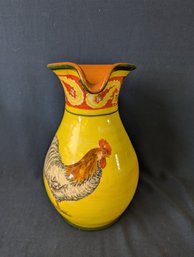 Casafina Polido Terra Cotta Made In Portugal Rooster Pitcher