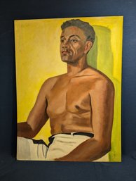 Signed Laura Seriana Painting Of Black Man / African American Man