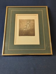 Pencil Signed Horve (s)? 12/91 Etching 'Rejoice'