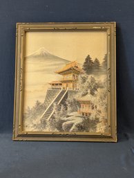 Asian / Japanese Embroidery Art Of Mount Fuji