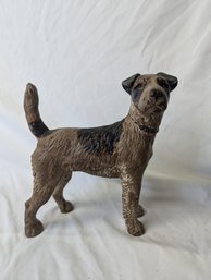 Antique Hubley Cast Iron Wire Hair Terrier / Fox Terrier Dog Doorstop