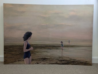 Painting On Masonite Board Three Bathers