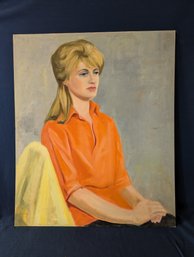 Signed Laura Seriana Painting Of Young Woman