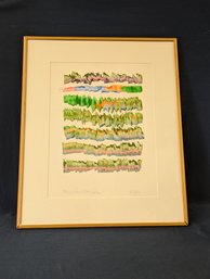 Listed Artist Franklin Drake Signed Abstract Painting Stripes In The Lines