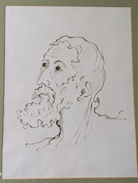 Signed 'Puzo' Monoprint / Drawing Of A Man