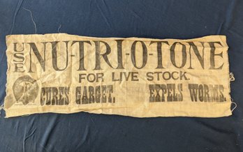 Antique 'Use Nu-Trio-Tone For LiveStock' Fabric Advertising