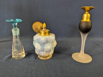 Lot Of Three Glass Antique Perfumes