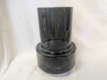 10' Tall Smoked Grey Glass Large Hurricane Vase No. 26 By Rebecca Uth For Ro