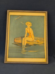 Henry Clive Vintage Print Of A Bathing Beauty