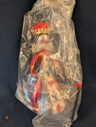 Italian Hand Blown / Painted Glass Ornament 'Queen Of Hearts'